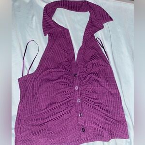 GARAGE ruched polo halter size small